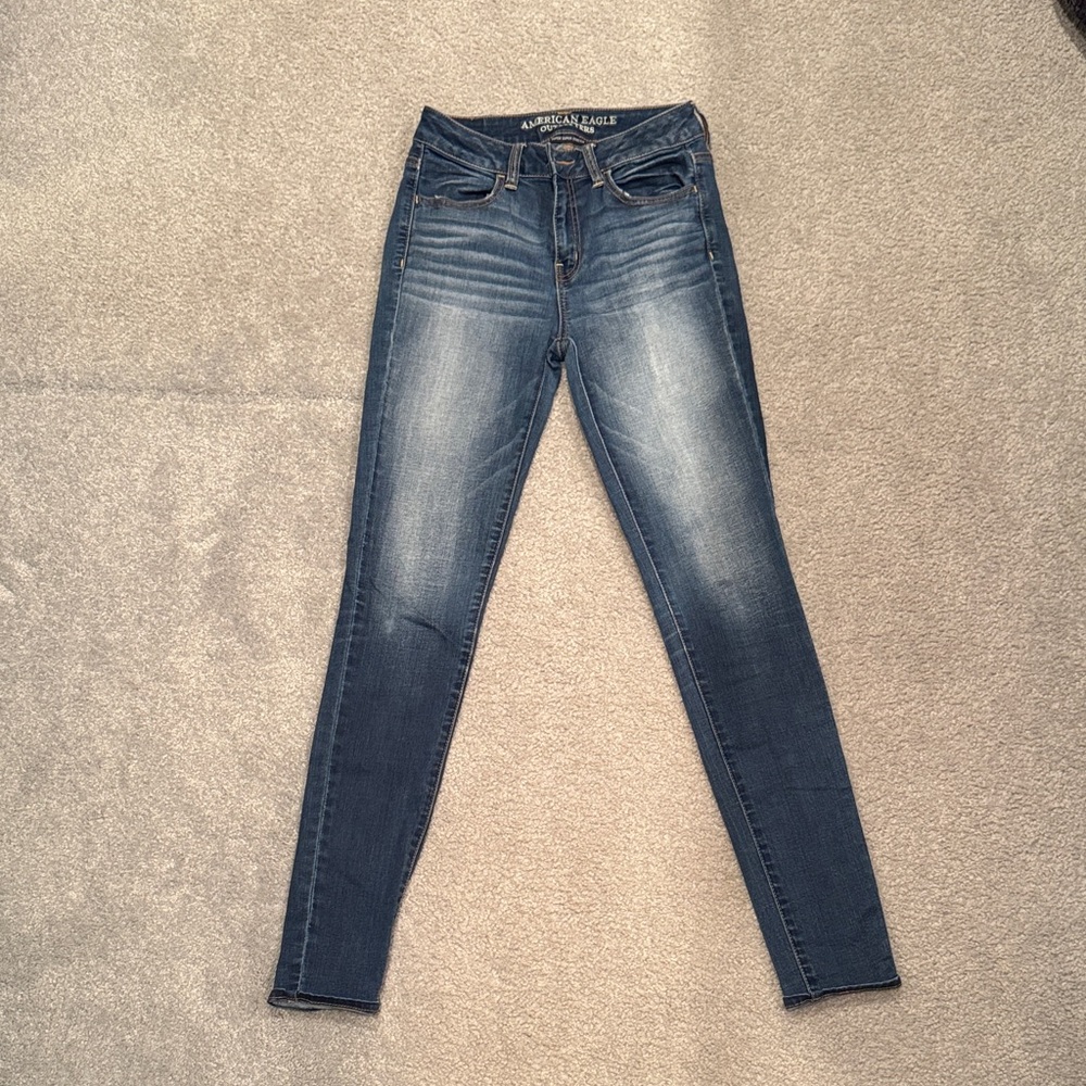 American Eagle Outfitters Women's Dark Blue Skinny Jeans
